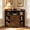 Walnut, variant on Corner Cabinet with USB Ports and Outlets, 6-Cubby Wooden Storage Shelf with Doors for Small Space, Industrial Corner Organizer for Study Playroom Living Room, Walnut