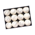 thumbnail image 4 of 12 bolas navideñas de terciopelo decorativas flocadas para árbol de Navidad, ideales para festivales. Blanco, 4 of 9