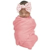 Wonder Nation Baby Girl Swaddle Wrap and Bow Headband Baby Shower Gift Set, 2pc