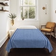 thumbnail image 4 of Blue Tapestry for Bedroom Wall Hanging Tapestry, Farmhouse Vintage Abstract Linen Texture Striped Ceiling Backdrop Tapestries Poster Blanket Wall Decor for Teens Room Living Room Dorm 51" x 59", 4 of 8