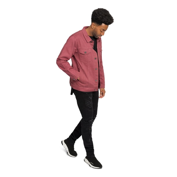 ウェア  Prime Jacket - Brick Victorious Men's Classic Colored Denim Jean Jacket DK190 - Brick