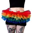 thumbnail image 2 of BellaSous Tutu estrecho para adultos para disfraces de Halloween, elfo de Navidad, tutú de princesa y ballet, florista o carrera divertida (talla única, arcoíris) BellaSous 420-RBW-OS, 2 of 2