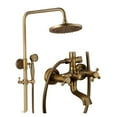 thumbnail image 6 of Classic Shower Set Antique Brass Bathroom Shower Faucet System Set Rainfall Shower Head Handheld Spray 2 Knobs Mixing ,Effortless Installation, 6 of 6