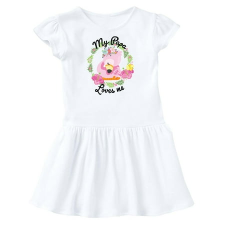 

Inktastic Baby Flamingo My Papa Loves Me in Flower Wreath Gift Toddler Girl Dress
