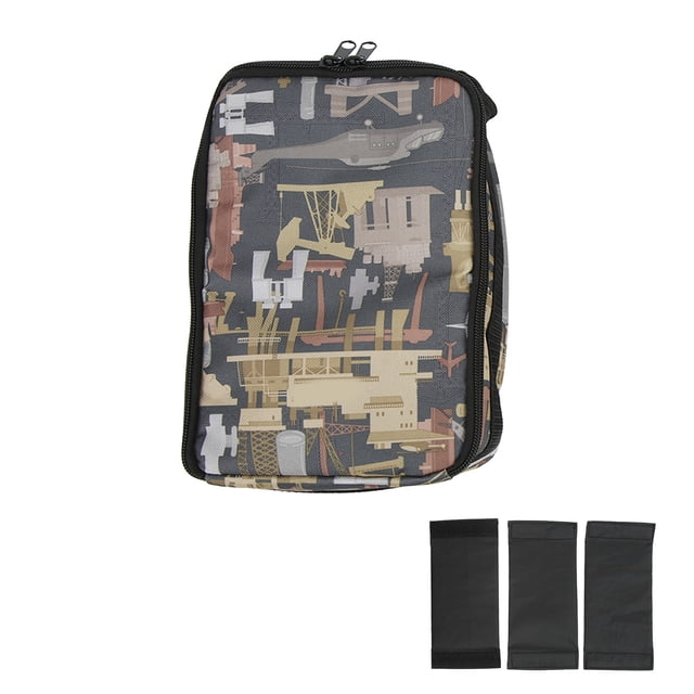 Bolsa de aparejos de pesca al aire libre de 4 capas, tela Oxford, bolso de almacenamiento con gancho de carrete de línea de uso múltiple