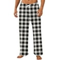thumbnail image 2 of Men's Pajama Bottoms Plaid Pajamas Pants for Men Soft Long Lounge Woven Pj Sleep Pant with Pockets Gray L, 2 of 5