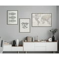 thumbnail image 6 of Kate and Laurel Sylvie Vintage World Map Framed Canvas Wall Art by The Creative Bunch Studio, 23x33 Gray, Decorative Map Art for Wall, 6 of 6