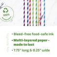 thumbnail image 3 of MINKUROW Paper Drinking Straws 200 Pack 100% Biodegradable - 5 Colors, 3 of 5