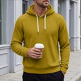 thumbnail image 4 of Ozmmyan Plus Size Mens Waffle Knit Hooded Long Sleeve Relaxed Fit Casual Pullover Hoodie Fall Winter, 4 of 8