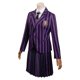 thumbnail image 3 of Miércoles Niñas Addams Enid Cosplay Disfraz Púrpura Uniforme Escolar Falda Trajes De Halloween Carnaval Fiesta Traje Para Niños Adut, 3 of 3