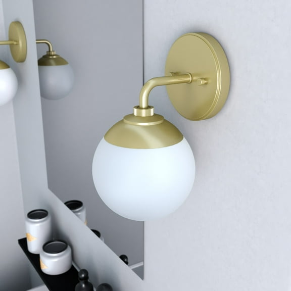 Hunter - Hepburn 1-light Modern Brass, Small Sconce Light, Dimmable, Modern Style, for Bedrooms, Dining, Living Rooms - 19175