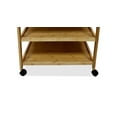 thumbnail image 5 of Lisonu Bamboo Kitchen Cart on Wheels, Rolling Island Trolley with Drawer and 2 Shelves, Natural Wood Utility Cart for Extra Storage & Prep Space, 5 of 6