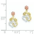 thumbnail image 2 of 14k Two-tone w/White Rhodium Hearts and Flower Post Earrings TE900, 2 of 3