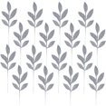 thumbnail image 2 of 15PCS Artificial Glitter Leaves Fake Plants Flower Branches Leaf Christmas Tree Picks Sparkling Fillers Sprays for Halloween Xmas Wreath Garland DIY Crafts Home Arrangement Decor, 2 of 3