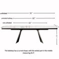 thumbnail image 5 of Modern Luxury Rectangular Dining Table,65"-95" Marble-Look Sintered Stone Top,Special-shaped Metal Base,Scratch-resistant, durable and easy to clean,6-10 seater Large Table for Dining Room,Satinwhite, 5 of 6