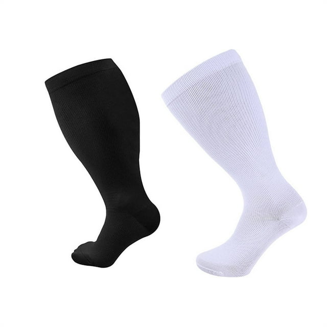 Stockings 2 Pair Plus Size Compression Socks For Women And Men Knee High Support Wide Calf Stockings Stockings