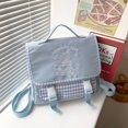 thumbnail image 1 of Mochila de hombro Kawaii para mujer, morral escolar con estampado de oso, a cuadros, estudiantes japoneses JKAzulAustralia Fivean unisex, 1 of 2