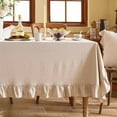 thumbnail image 2 of Cotton Fabric Table Cloth Washable White Tablecloth for Wedding Party Dining Banquet Decoration Luxurious Table Cover Picnic Mat, 2 of 10