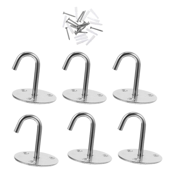 MasteelfCA 6 Pcs Crochets de Plafond Robustes en Acier Inoxydable avec Vis