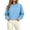 Light Blue, variant on ITSAME Womens Cropped Crew Neck Sweatshirt Long Sleeve Relaxed Fit Pullover with Kangaroo Pocket Purple Size S