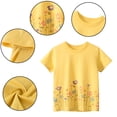 thumbnail image 4 of LYMAYTER Toddler Kids Girls Short Sleeve T-Shirt for 1-8 Years Old Crewneck Flower Tees Shirts Baby Summer 100% Organic Cotton T-Shirt Blouse, 4 of 9