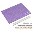 thumbnail image 3 of A4 Cutting Mat 12" x 9" Purple Craft Mat Non-Slip Cutting Board with 8" Stainless Steel Ruler for Sewing Quilting, 3 of 6