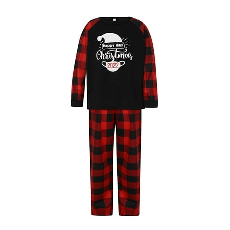 

Livingsenburg Matching Family Pajamas Sets Christmas Sleepwear Top Plaid Bottom