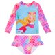thumbnail image 3 of Conjunto de 2 piezas para niñas pequeñas, traje de baño de verano con estampado de escamas de sirena a rayas, traje de baño de manga larga para niños, braguitas de bikini con volantes, 3 of 5