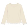 thumbnail image 5 of THDHVS Girls Long Sleeve Shirts,Modal Solid Color Long Sleeve T-shirt Thin Casual Base Layer Fashion Wear for Girls,Girls Tops Beige 1-2 Years, 5 of 8