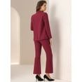 thumbnail image 3 of DARING DIVA Women's 2 Pcs Notched Lapel Blazer Work Suit Set XL Burgundy, 3 of 5
