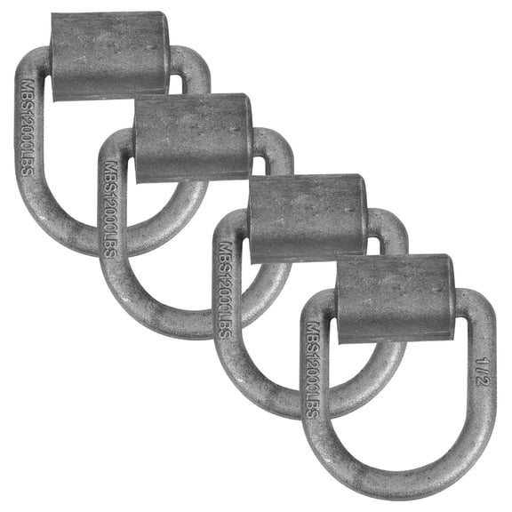 WRISTBIQUE Heavy-Duty D- Carbon Steel Tie Down Anchor for Vehicle Cargo Securement, Grey, 4 Pieces