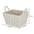 thumbnail image 3 of Better Homes & Gardens Medium White Woven Rope Decorative Storage Basket with Handles, 14.3 in x 11 in x 9 in, 3 of 14