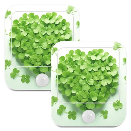 

Lucky Grass Heart Night Lights Plug into Wall LED with Auto Light Sensor Warm Light for Kids Hallway Bedroom Living Room Kitchen Bathroom Set of 2