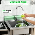 thumbnail image 4 of Xssm 23.6" Freestanding Utility Sink Stainless Steel Commercial Kitchen Sink, 4 of 7