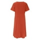 thumbnail image 4 of Vestido informal de mujer, de manga corta, cuello redondo, holgado y con bolsillos, en color liso., 4 of 5
