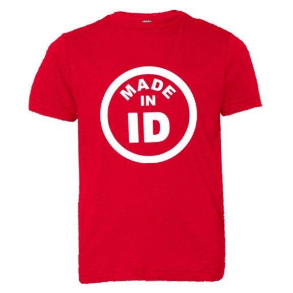 PleaseMeTees™ Youth From Born Made In Idaho Potato ID Logo Label HQ Tee