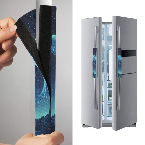 2 Pack Universal Adjustable Appliance Handle Covers for Fridge Oven Dishwasher Kitchen Decor Ancient Sea Creature