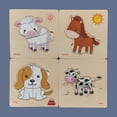 thumbnail image 2 of BEACENOV Toddler Puzzles,Set of 8,Wooden Jigsaw Puzzle for 1 2 3 Year Old Baby Boys or Girls,Toddlers Gift,Preschool Learning Educational Toy [ Color & Shape Cognitive Skill ] (Farm Animal Puzzle), 2 of 5