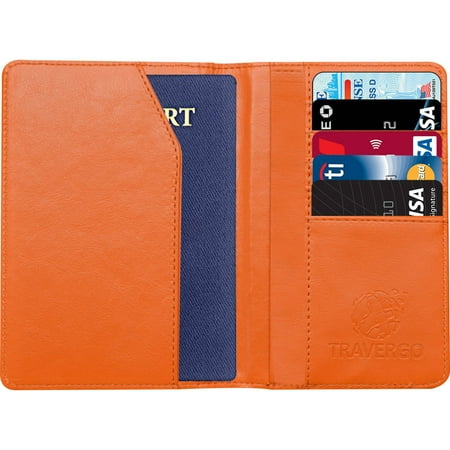 PU Leather Passport Holder, Orange TR1240OR