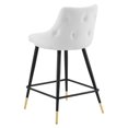 thumbnail image 6 of Counter Stool Chair, Velvet, White, Modern Contemporary Urban Design, Bar Pub Cafe Bistro Hotel Restaurant Hospitality, 6 of 8