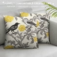 thumbnail image 3 of Nawypu  Decorative Throw Pillow Cover Square Trendy Yellow Gray Ivory Vintage Floral Bird Lumbar Pillowcase with Hidden Zipper Decor Cushion Gift for Holiday Sofa Bed, 3 of 5