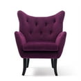 thumbnail image 2 of Wulawindy Velvet Wingback Accent Chair Armchair Modern Tufted Button Vanity Chair with Wooden legs for Living Room Bedroom, 2 of 7