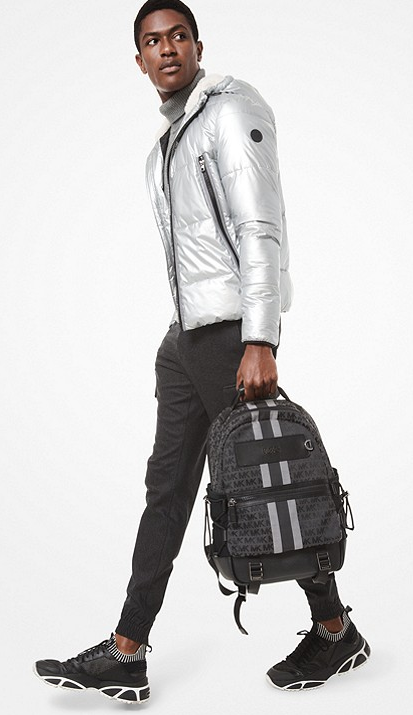 Michael Kors SILVER Metallic Puffer Jacket, US Small - image 4 of 9