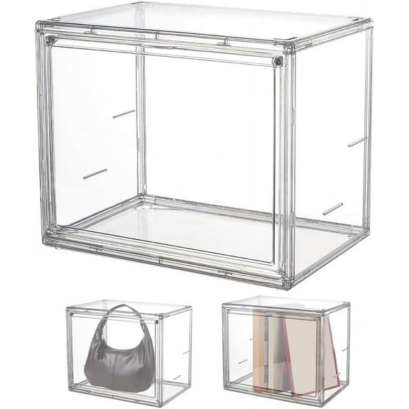 Clear Display Case Acrylic Box No Steps Whole Scene Riser Display Stands with Door Countertop Figure Stand Shelves