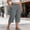Gray high waisted capri pants for women a1, variant on Cagogo Women Capri Pants High Waisted Elastic Waist Loose Flowy Casual Palazzo Cropped Trousers for Summer Beach Work Lounge with Pockets Solid Basic Vacation Clothes, White 3XL