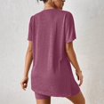 thumbnail image 7 of MXUIKV Workout Sets for Women Lightweight Summer Loose Fitted Side Slit Hem T-Shirts Tight Shorts(XX-Large,Wine), 7 of 7
