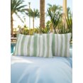 thumbnail image 6 of Outdoor Pillows Waterproof, Green Stripe Bedding Throw Pillows with Insert for Couch Sofa Bed, Modern Abstract Ombre Geometric Lines 12x20 Inch Pillowcases Decorative Camping Patio Pillow Set of 2, 6 of 8