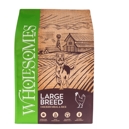 Wholesomes Large Breed Adult Chicken Meal and Rice Recipe Dry Dog Food, 40 lb. Bag