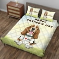 thumbnail image 3 of Cute Basset Hound Loves Dad Happy Father's Day Quilt Bedding Set Bassets Dog Breed Lovers Gifts Idea 1 Blanket Bed Cover 2 Pillowcases - 12008, 3 of 5