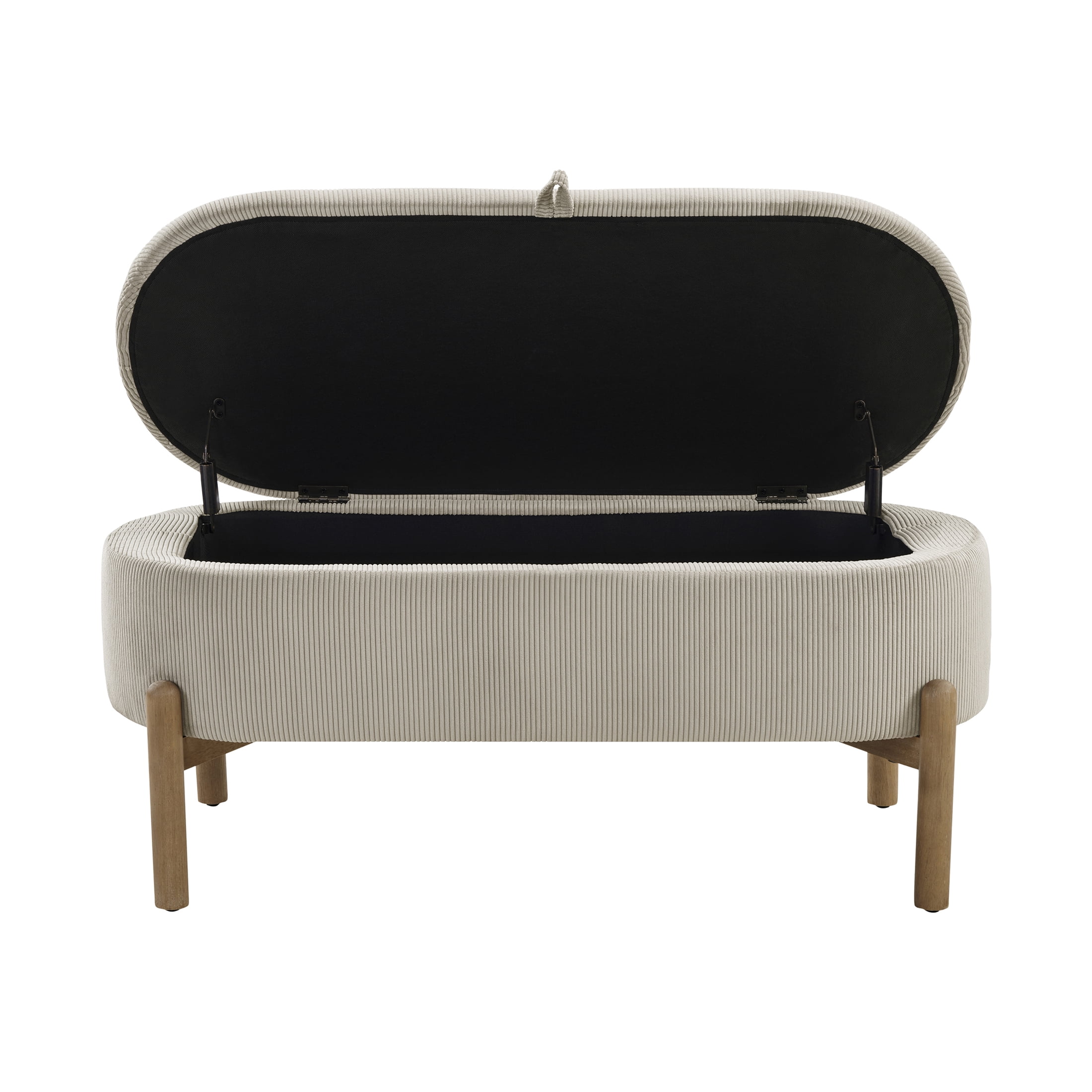 OakvillePark Terralisse Corduroy Lift Top Storage Bench, Taupe